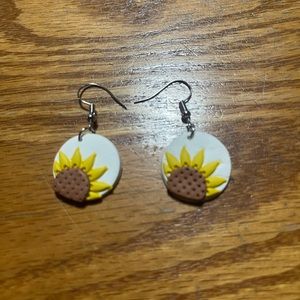 Handmade Clay sunflower earrings